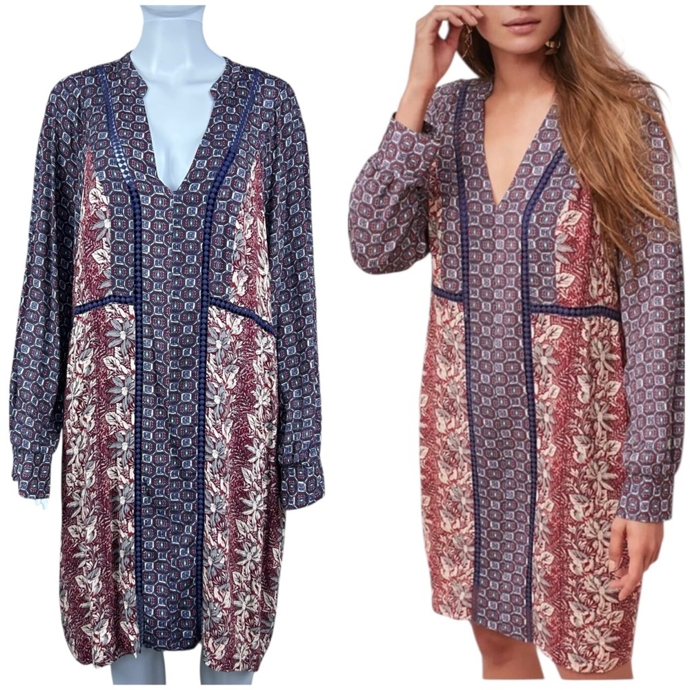 Anthropologie Akemi Kin Madigan Tunic Dress Size XL Boho Cottagecore Peasant